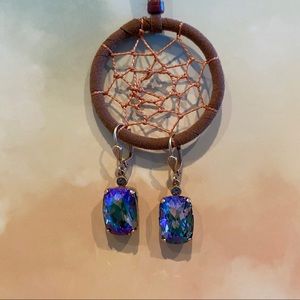 Purple/blue crystal earrings